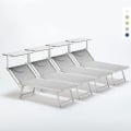 4er Set Sonnenliegen Luxus Italienischen Strandliegen mit Dach Italia Aktion
