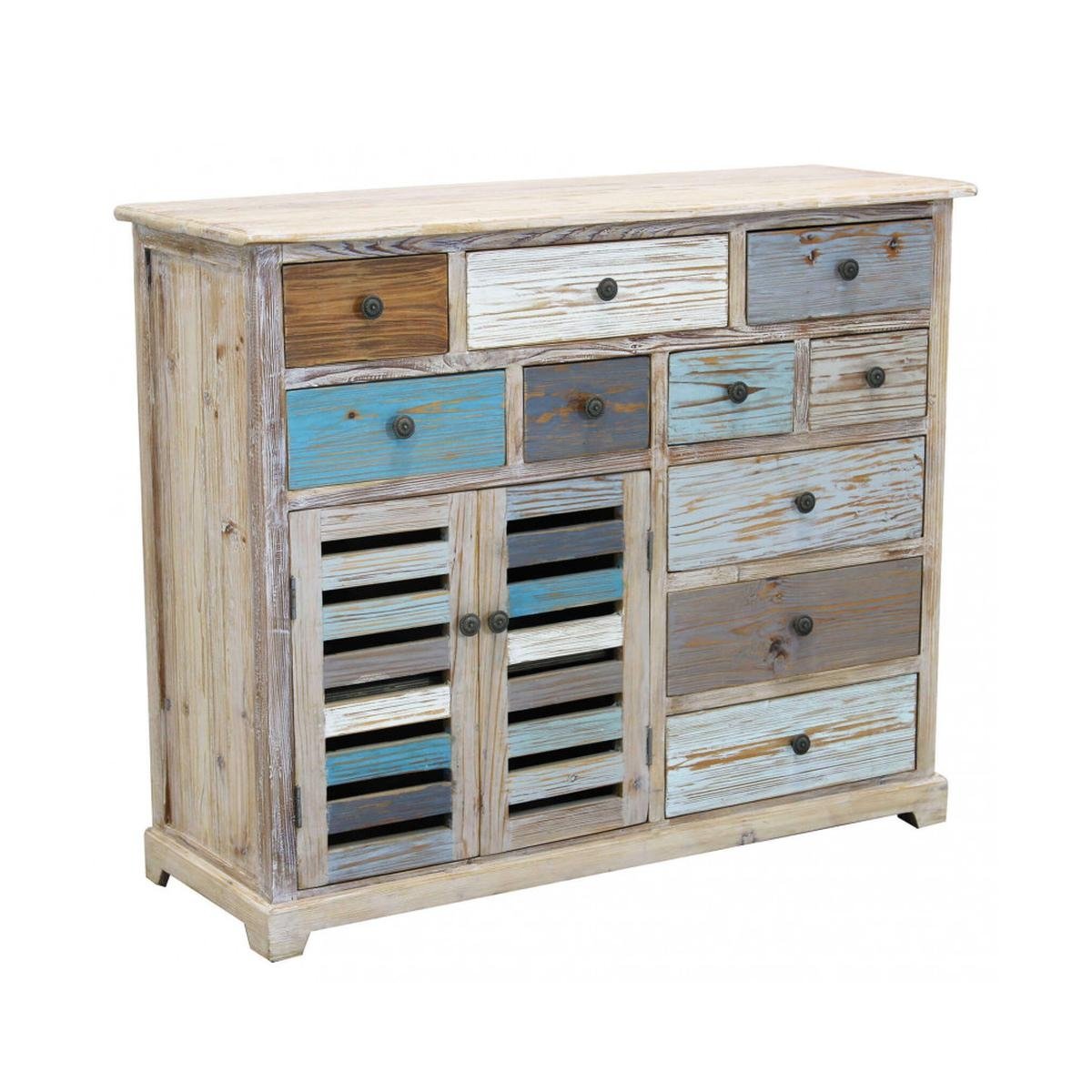 Shabby-Chic Kommode in Holz Multicolor Greg Aktion Shabby-Chic Kommode in Holz Multicolor Greg Aktion