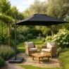 Gartenschirm mit verstellbarem Arm aus Aluminium mit dezentraler Stange 3x3 Vienna Noir Eigenschaften