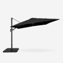 Gartenschirm mit verstellbarem Arm aus Aluminium mit dezentraler Stange 3x3 Vienna Noir Maße