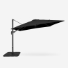 Gartenschirm mit verstellbarem Arm aus Aluminium mit dezentraler Stange 3x3 Vienna Noir Maße