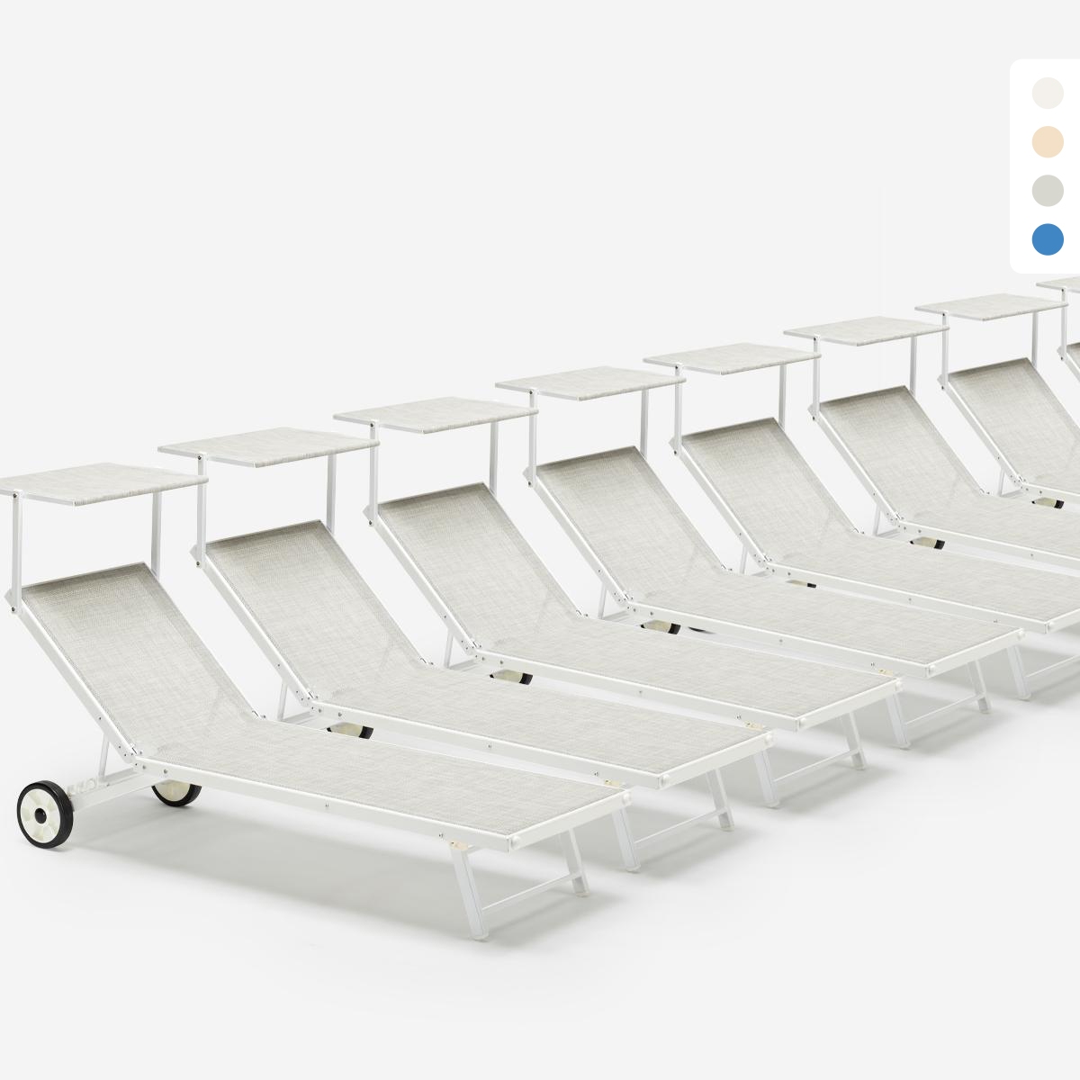 20 Sonnenliegen Strandliege aus Aluminium mit Rollen für Garten Swimmingpool Alabama Aktion