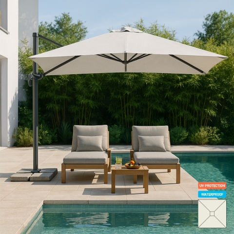 Ampelschirm 3x3 Quadratisch Pendelschirm Garten Café Alu Paradise Aktion