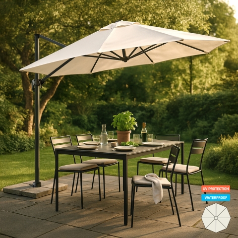 Ampelschirm 3m Pendelschirm Garten Café Alu Paradise Aktion