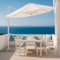 Aluminium-Gartenschirm mit dezentraler Stange für Haus 3x3m Paradise White Sales