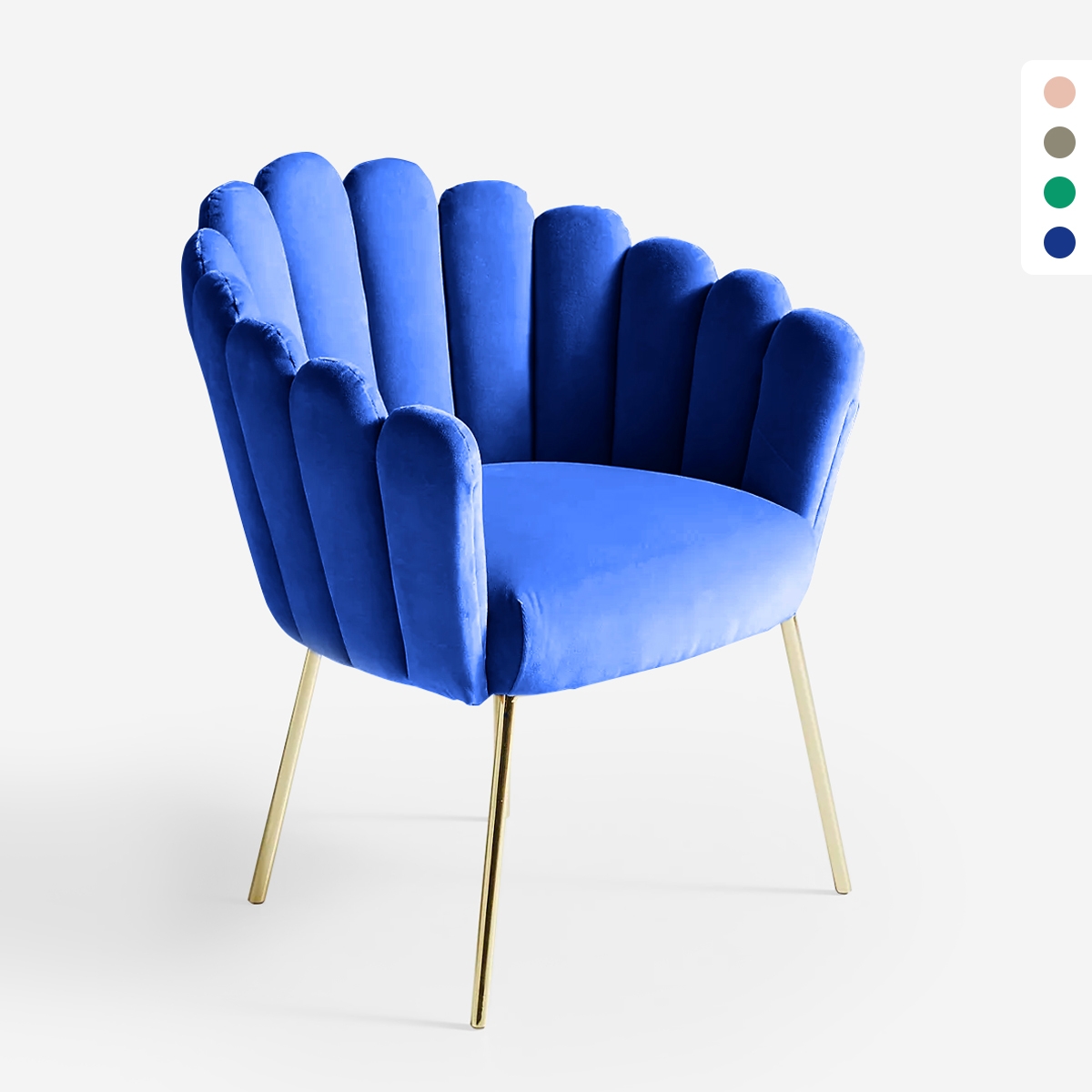Samt Sessel in modernem Design vergoldete Beine Calicis Aktion
