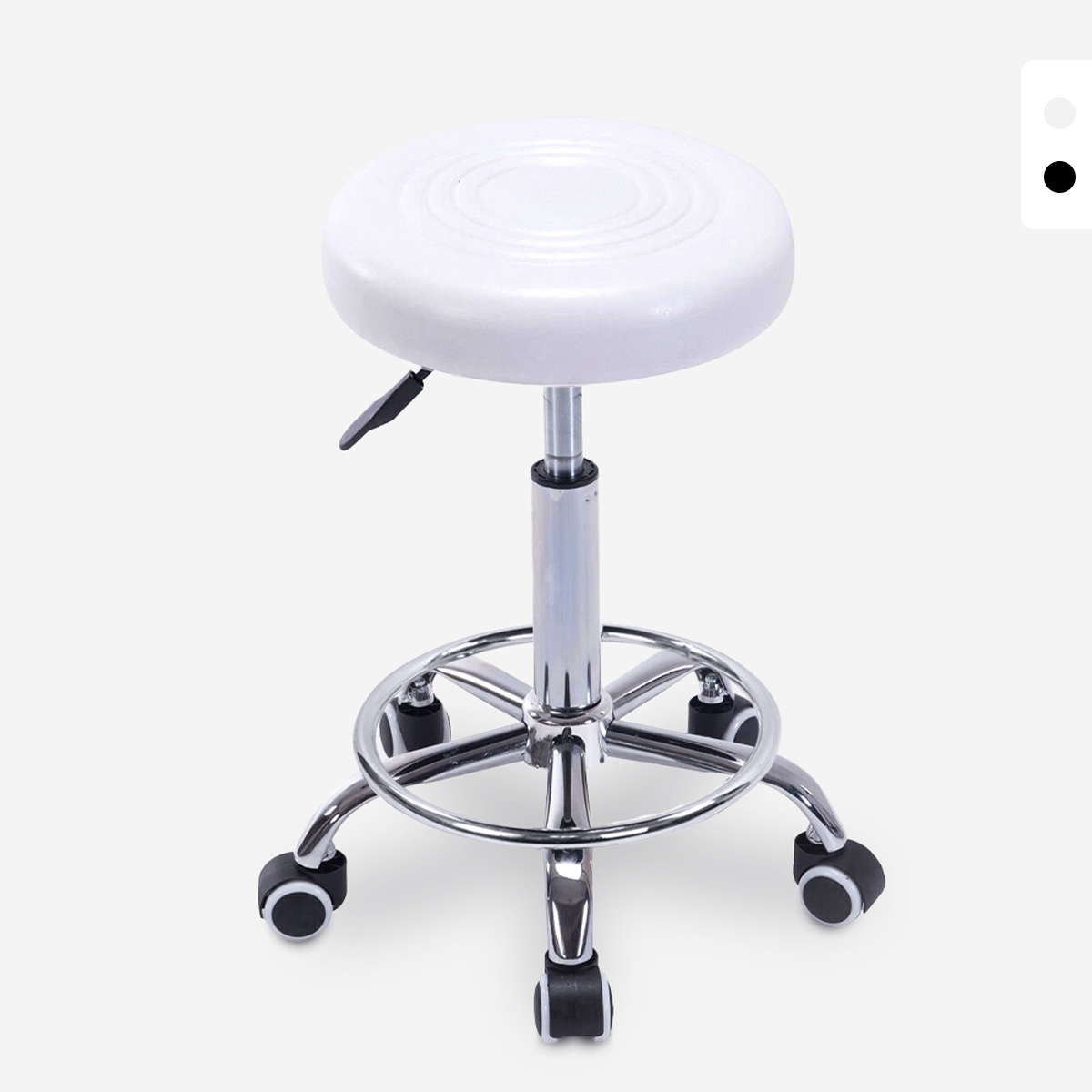 Hocker Rollhocker  mit Kunstleder Sitz und Rädern für Büro Kosmetikerin Nabu Aktion