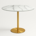 Runder Tisch 80cm mit goldenem Marmoreffekt im klassisch-modernen Stil Monika Aktion