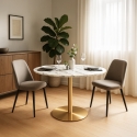Runder Tisch 80cm mit goldenem Marmoreffekt im klassisch-modernen Stil Monika Sales