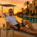 4er Set Liegestühle Strandliegen Sonnenliegen aus Aluminium Santorini Limited Edition Sales