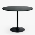 Runder Esszimmertisch 120cm schwarz Holz modern Blackwood+ Aktion