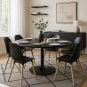Runder Esszimmertisch 120cm schwarz Holz modern Blackwood+ Angebot