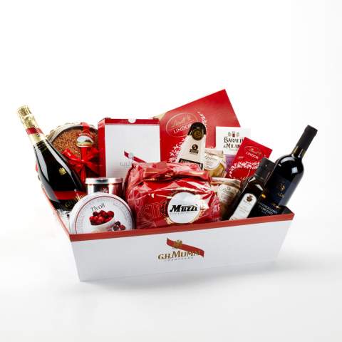 Weihnachtsgeschenkkorb Mumm Champagner Lindor Schokolade Lazio