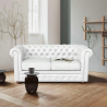 Chesterfield Design 2 Sitzer Capitonné Kunstleder Sofa Maße