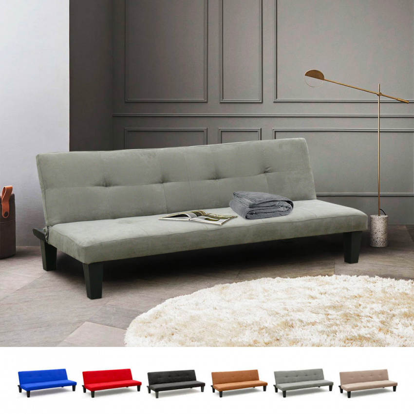 2-sitziges Mikrofasersofa mit Onyx-Füßen für Wohn- und Wartezimmer bettfertig Verkauf