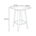 Lix tisch im industriellen stil aus stahl und metall 60x60 hocker nut 