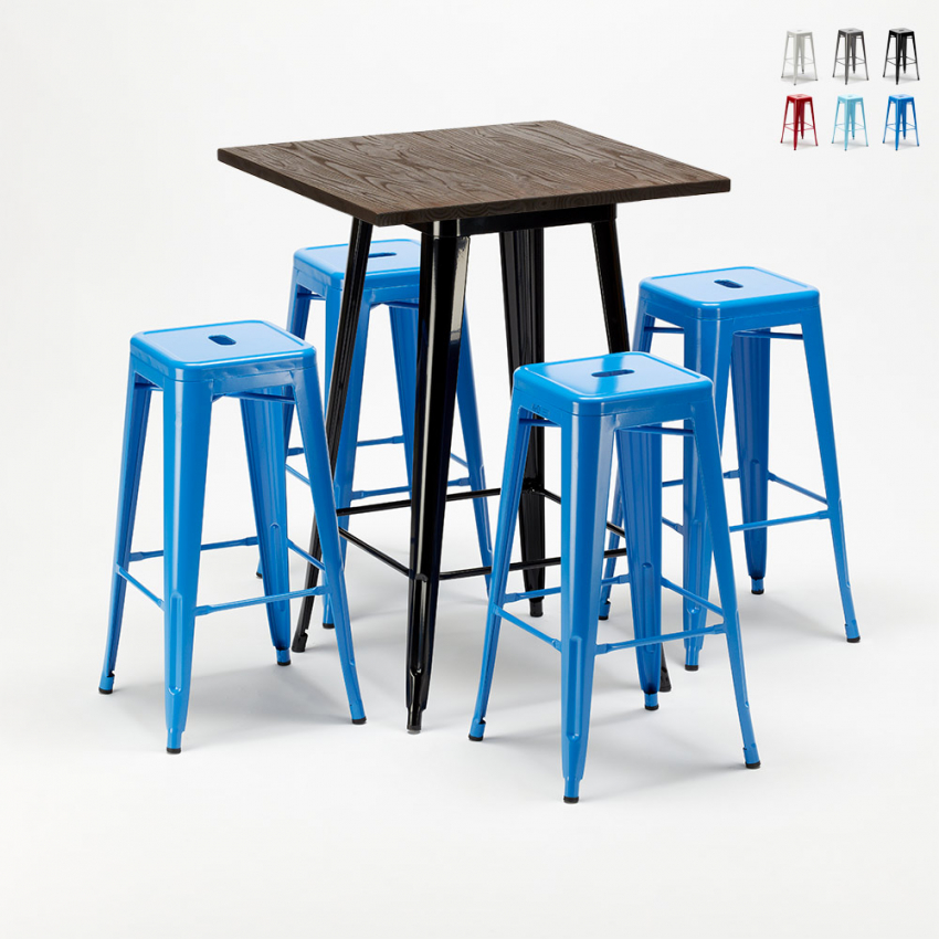 hohes tischset und 4 metallhocker industriestil little italy Eigenschaften hohes tischset und 4 metallhocker industriestil little italy Eigenschaften