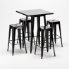 hoher tisch und 4 metallhocker industrielle im-stil new york-bar Angebot