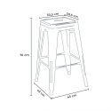 hoher tisch und 4 metallhocker industrielle im-stil new york-bar 