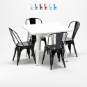 set aus metallstühlen im-stil und quadratischem tisch im industriedesign harlem Kosten