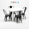 set aus metallstühlen im Lix-stil und quadratischem tisch im industriedesign harlem Kosten