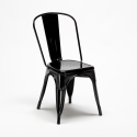 set aus metallstühlen im Lix-stil und quadratischem tisch im industriedesign harlem 