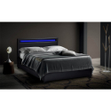Doppelbett mit Lattenrost Led-Kopfende Schubladen Metall Holz 160x190 cm Geneva King Angebot