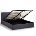King Komplett Doppelbett mit Bettkasten Stoff Holz Bettrost 160x190 cm Basel Angebot