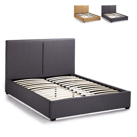 Französisches Bett 1 und Ein Halbes Quadrat aus Stoff mit Netz 120x190 Montreux