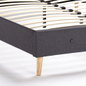 Französisches Bett 1 und Ein Halbes Quadrat Nordischer Stoff und Holz mit Netz 120x190 Friborg Katalog