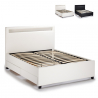 Komplett Groß Einzelbett Lattenrost Led-Kopfende Schubladen 120x190 cm Geneva Angebot