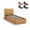 Komplettes Einzelbett mit Bettkasten Stoff Holz mit Bettrost 80x190 cm Basel Twin Verkauf