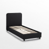 Komplettes Einzelbett aus Stoff Holz mit Netz 80x190 cm Zurich Twin 