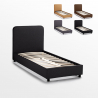 Komplettes Einzelbett aus Stoff Holz mit Netz 80x190 cm Zurich Twin 