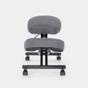 Ergonomischer Kniestuhl Bürohocker Metall und Stoff Balancesteel Lux 