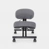 Ergonomischer Kniestuhl Bürohocker Metall und Stoff Balancesteel Lux 