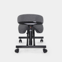 Ergonomischer Kniestuhl Bürohocker Metall und Stoff Balancesteel Lux 