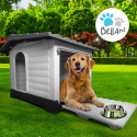 Bijoux Hundehütte für mittelgroße Hunde aus Kunststoff für den Garten mit Unterlage Lagerbestand