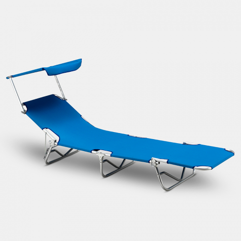 Sonnenliege Strandliege Klappbar mit Sonnendach Aluminium Verona Lux Aktion