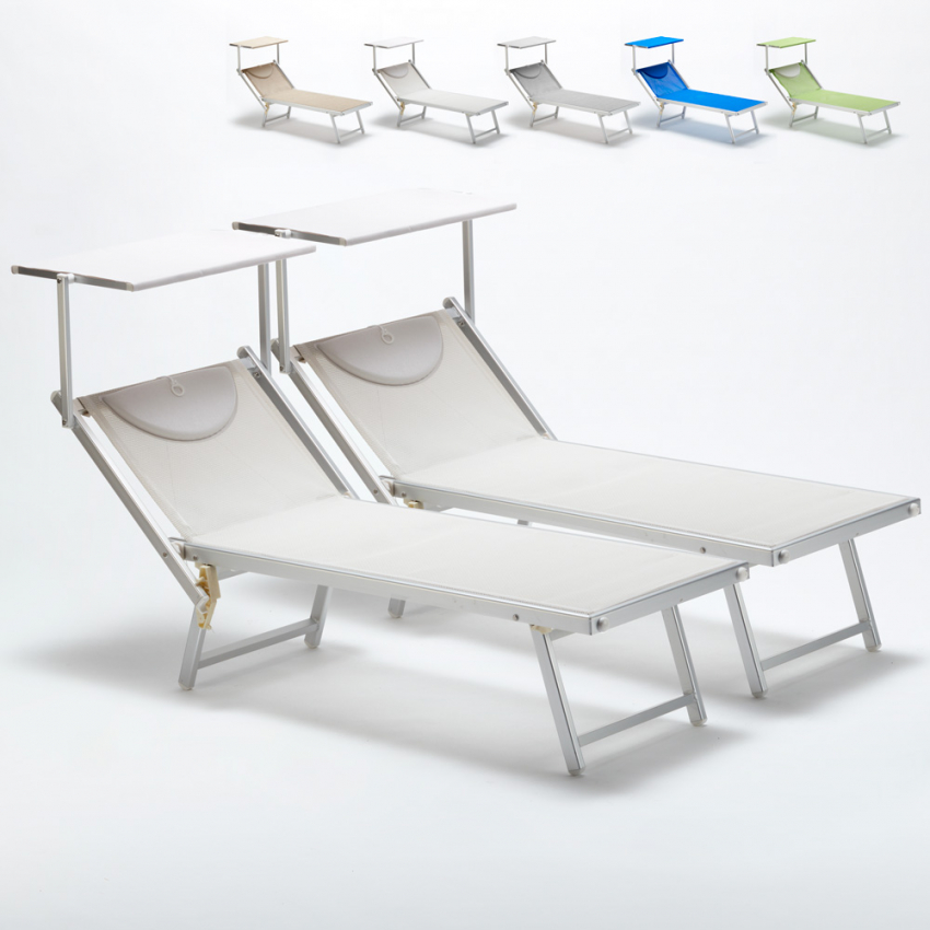 2er Set Sonnenliegen aus Aluminium Professionell für Strand und Meer Italia Kosten 2er Set Sonnenliegen aus Aluminium Professionell für Strand und Meer Italia Kosten