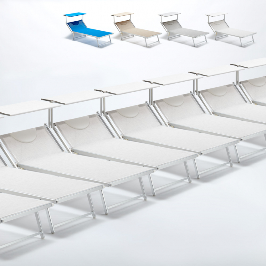 20 Sonnenliegen aus Aluminium Professionell für Strand und Meer Grande Italia Xl Aktion