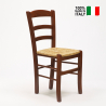 Esstischstuhl Massivholz Stuhl für Esszimmer Sitzfläche aus Stroh Paesana Angebot