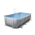 New Plast rechteckiger oberirdischer Pool 395x265 H125 grau-weiß komplett Futura 400 Angebot