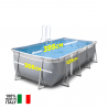 New Plast rechteckiger oberirdischer Pool 395x265 H125 grau-weiß komplett Futura 400 Verkauf