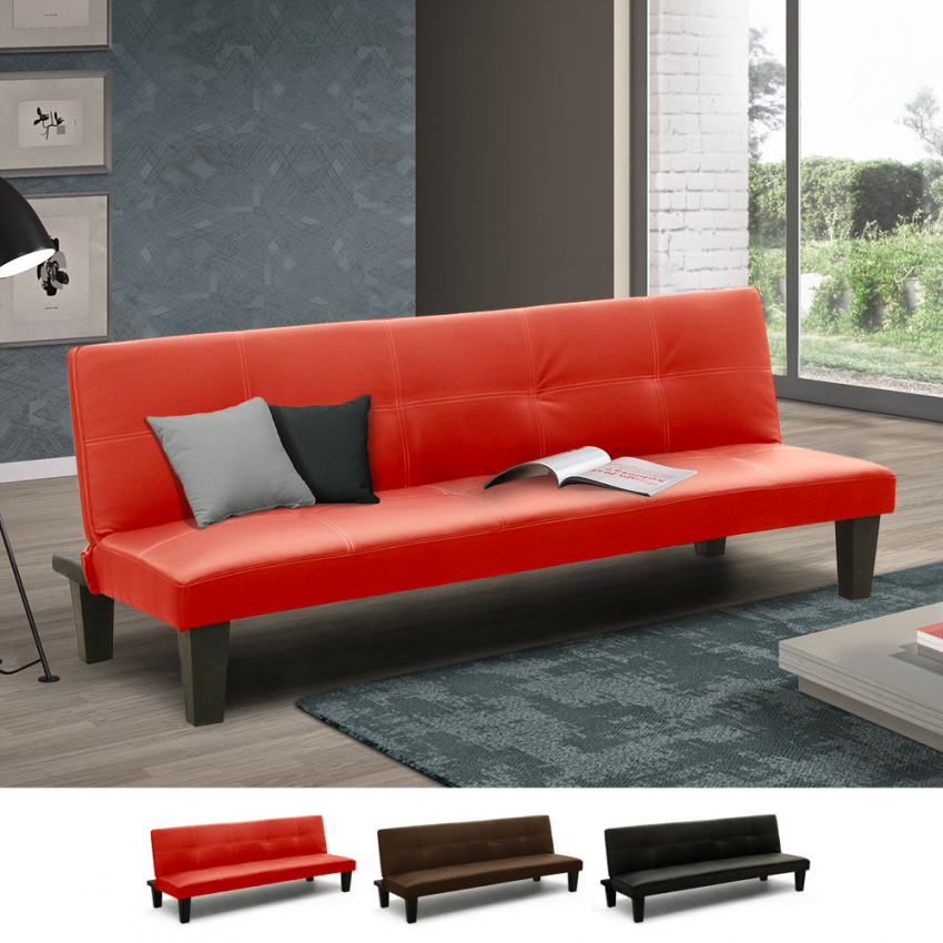 Kleine Kunstleder Schlafsofa für Ein-Zimmer-Zwei-Zimmer-Wohnung Topazio Joy Modell Kleine Kunstleder Schlafsofa für Ein-Zimmer-Zwei-Zimmer-Wohnung Topazio Joy Modell