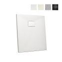 Quadratische Duschwanne 80x80 bodenbündig im modernen Bad aus Harz Stone Lagerbestand