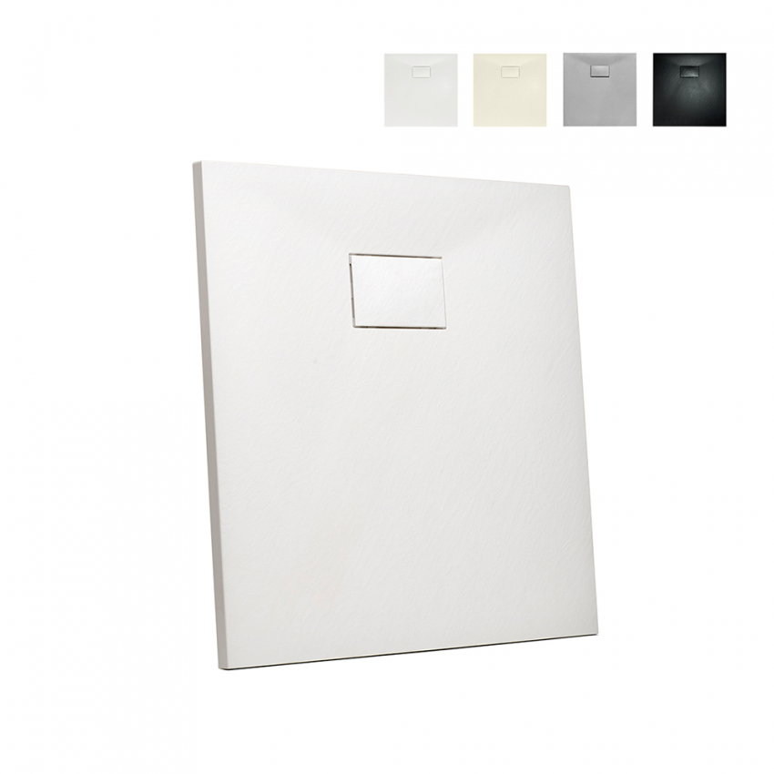 Quadratische Duschwanne 90x90 bodenbündig im modernen Bad aus Harz Stone Aktion Quadratische Duschwanne 90x90 bodenbündig im modernen Bad aus Harz Stone Aktion