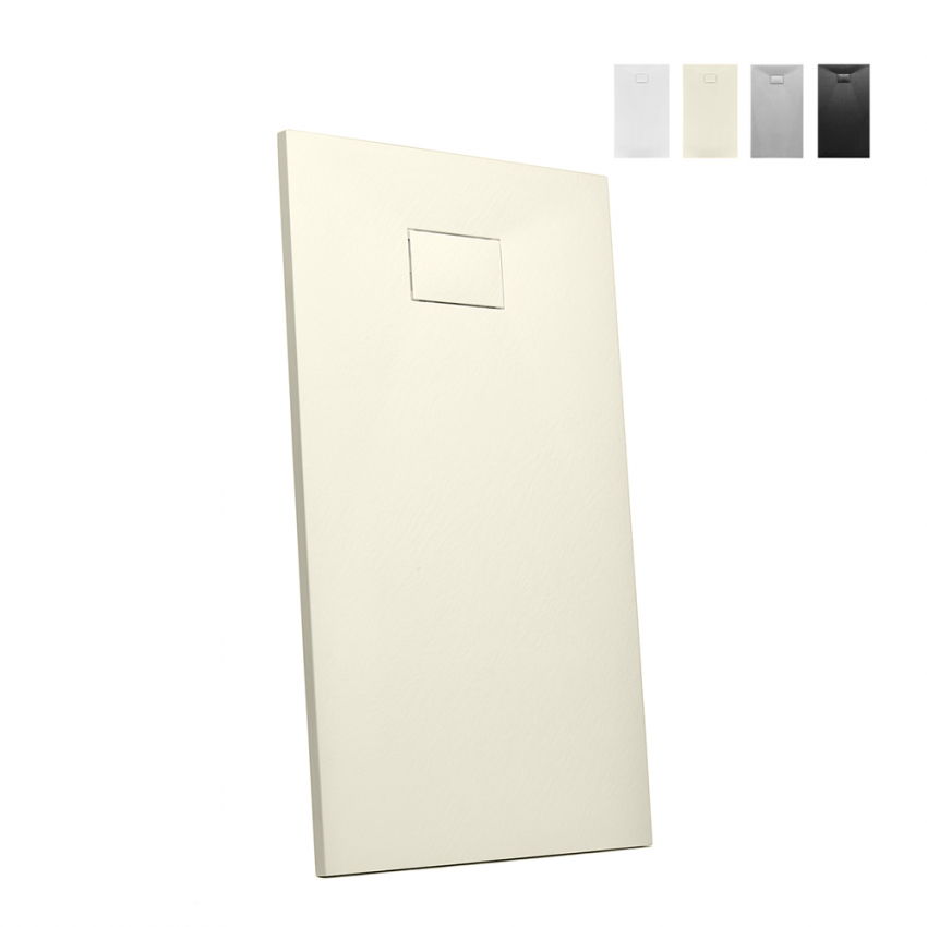 Harzduschwanne bodenbündig, rechteckig 140x70, modernes Design Stone Lagerbestand