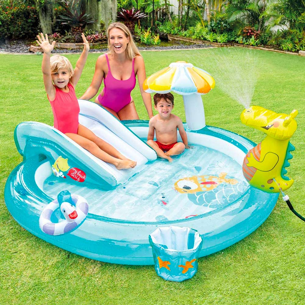 Intex 57165 Gator Play Center Aufblasbares Schwimmbad Kinderspiel