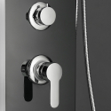 Stahlduschsäulenverkleidung mit LED-Display-Hydromassage-Wasserfallmischer Abano Katalog